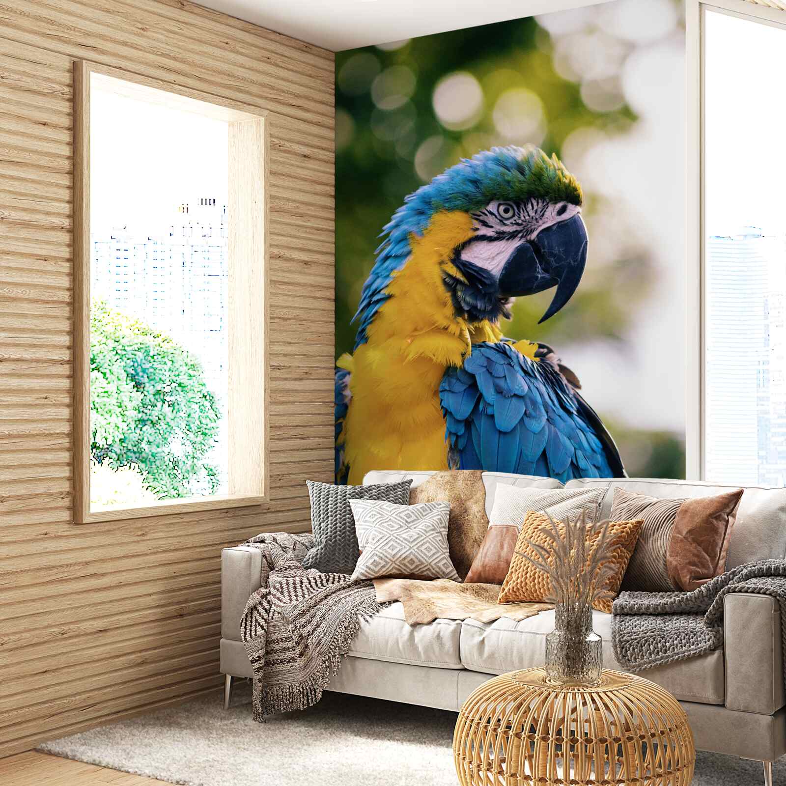 Papier peint image d'un perroquet attrayant