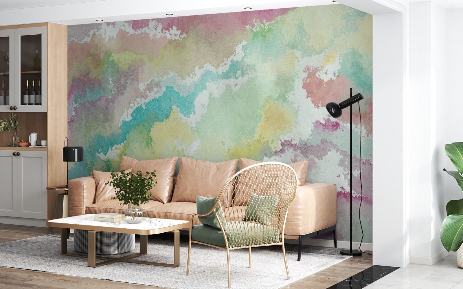 Papier peint résumé de l'aurore boréale