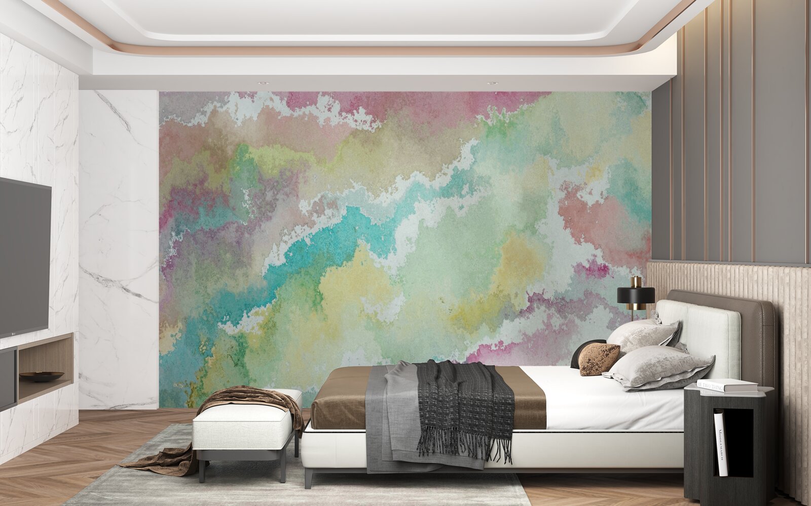 Papier peint résumé de l'aurore boréale