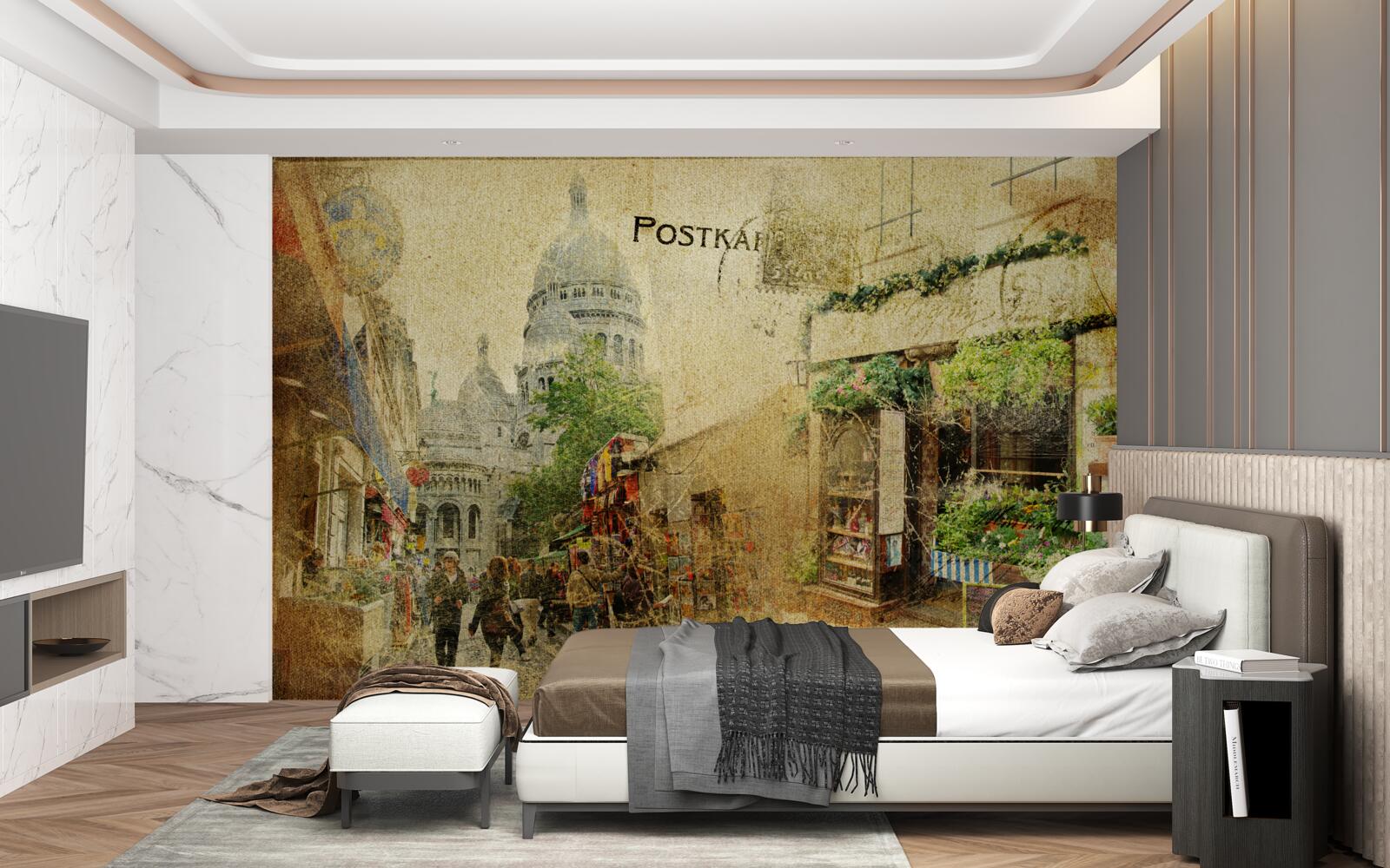 Papier peint ancienne photo de la ville