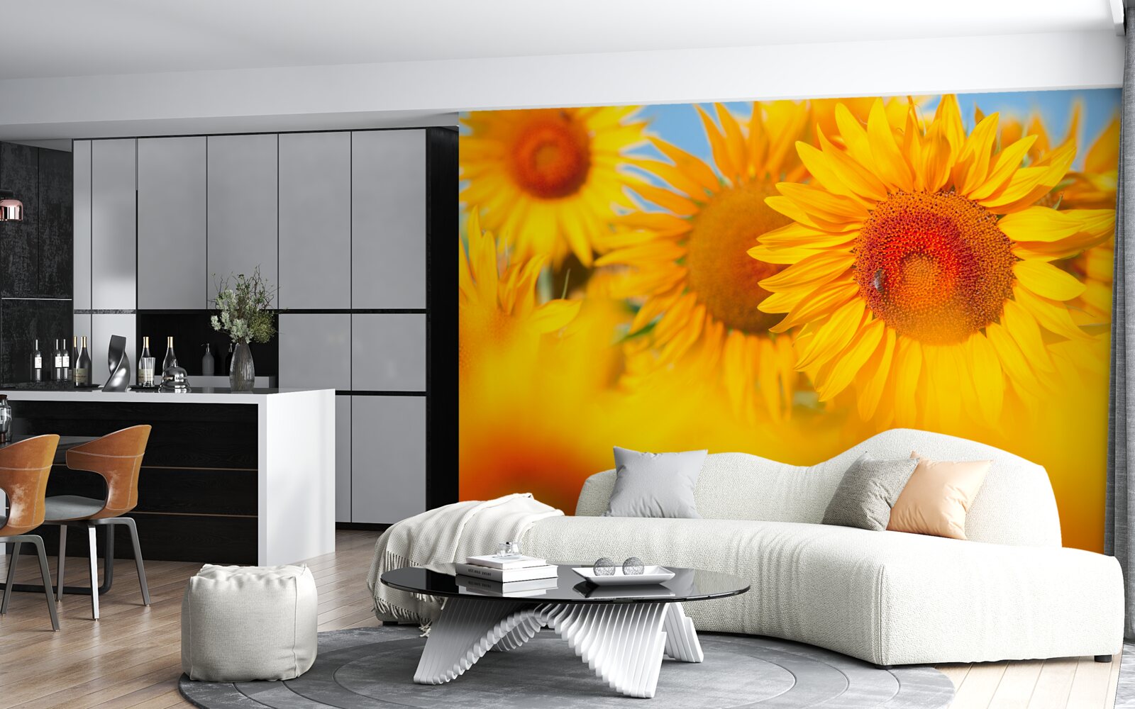 Papier peint tournesols sous le soleil