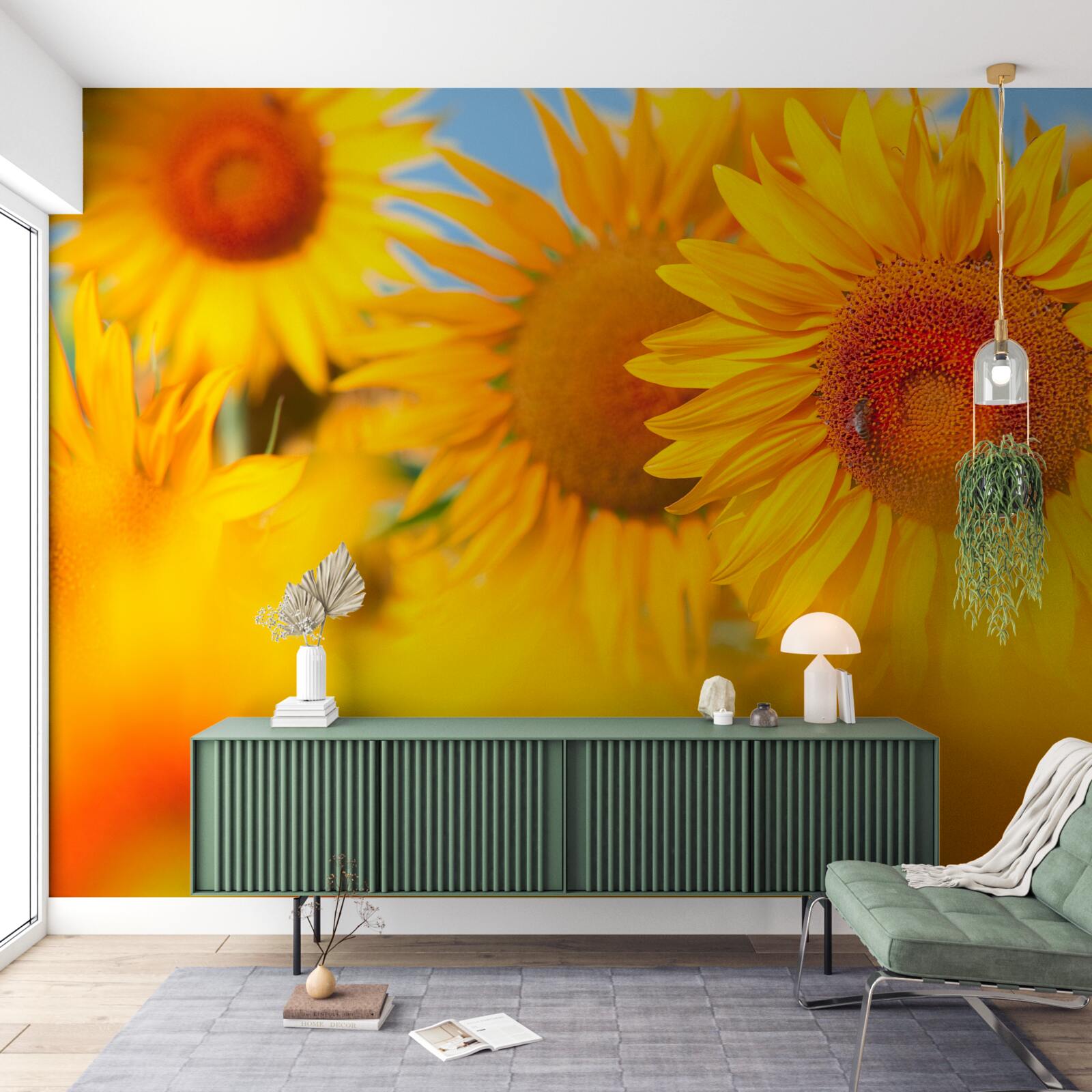 Papier peint tournesols sous le soleil