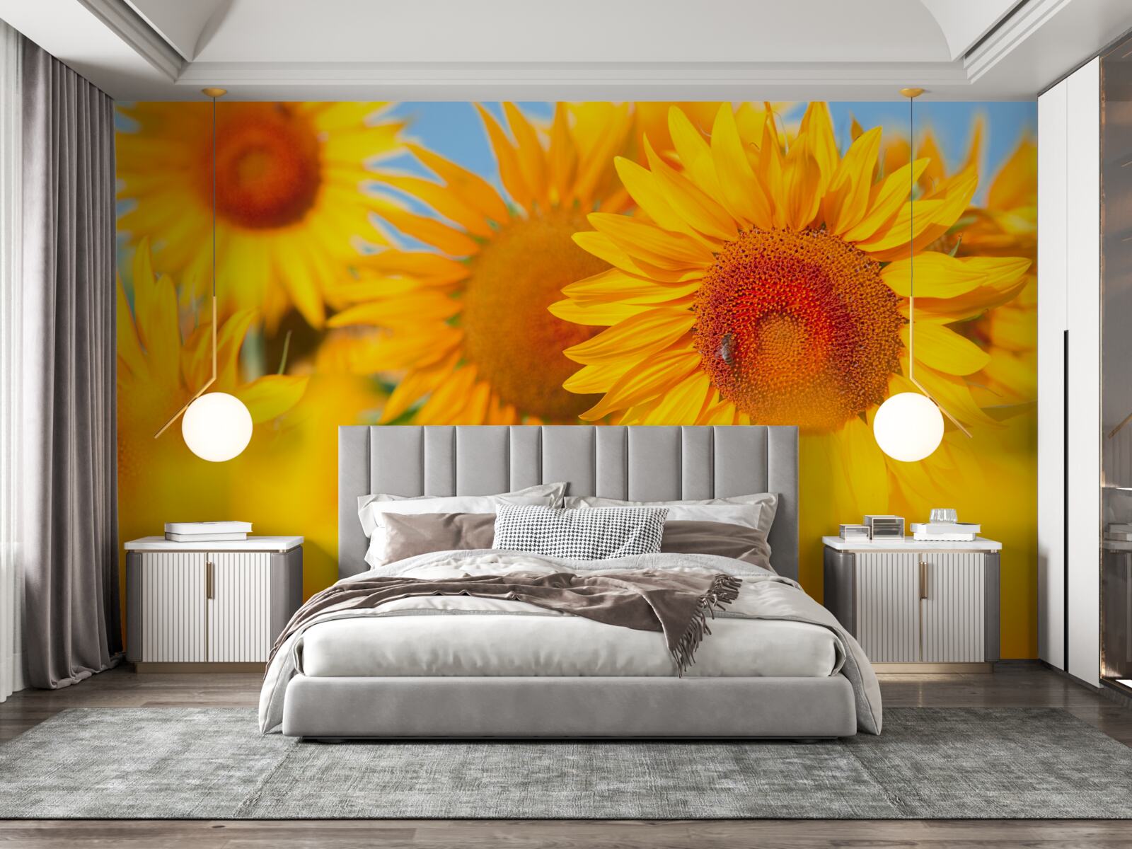 Papier peint tournesols sous le soleil