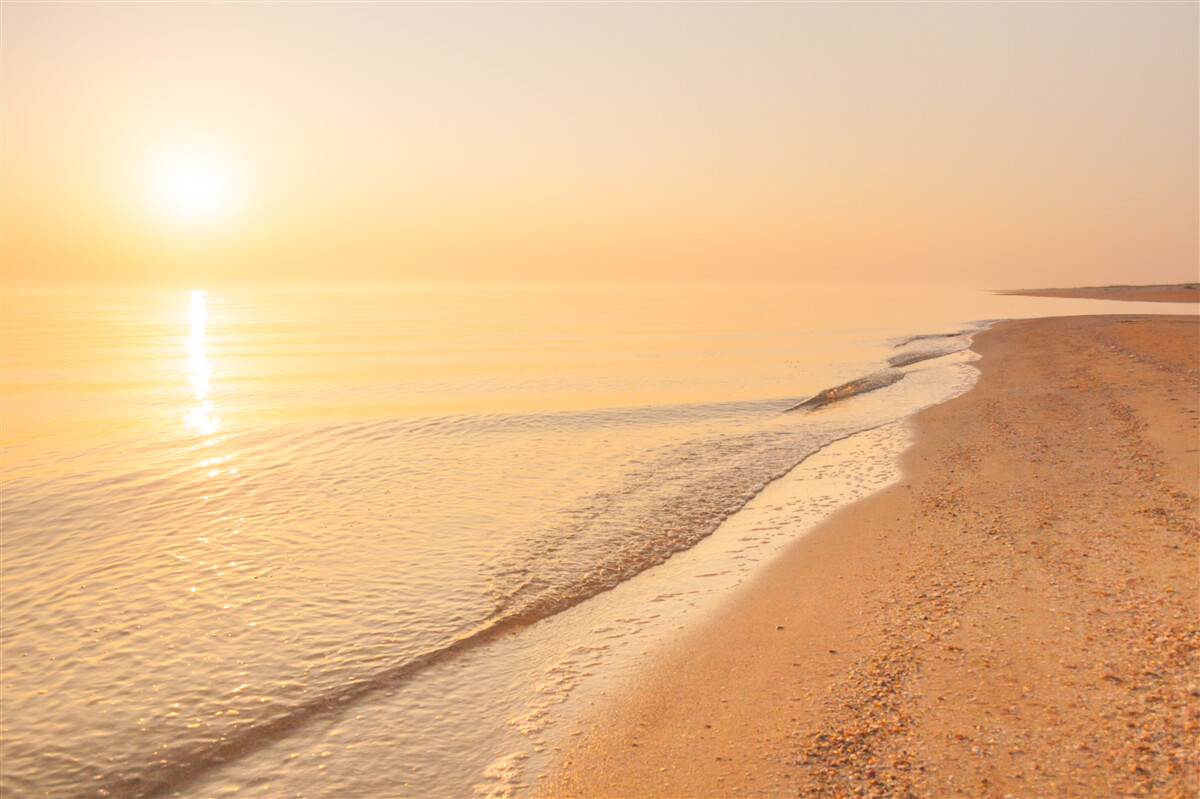Papier peint coucher de soleil sur la mer en été
