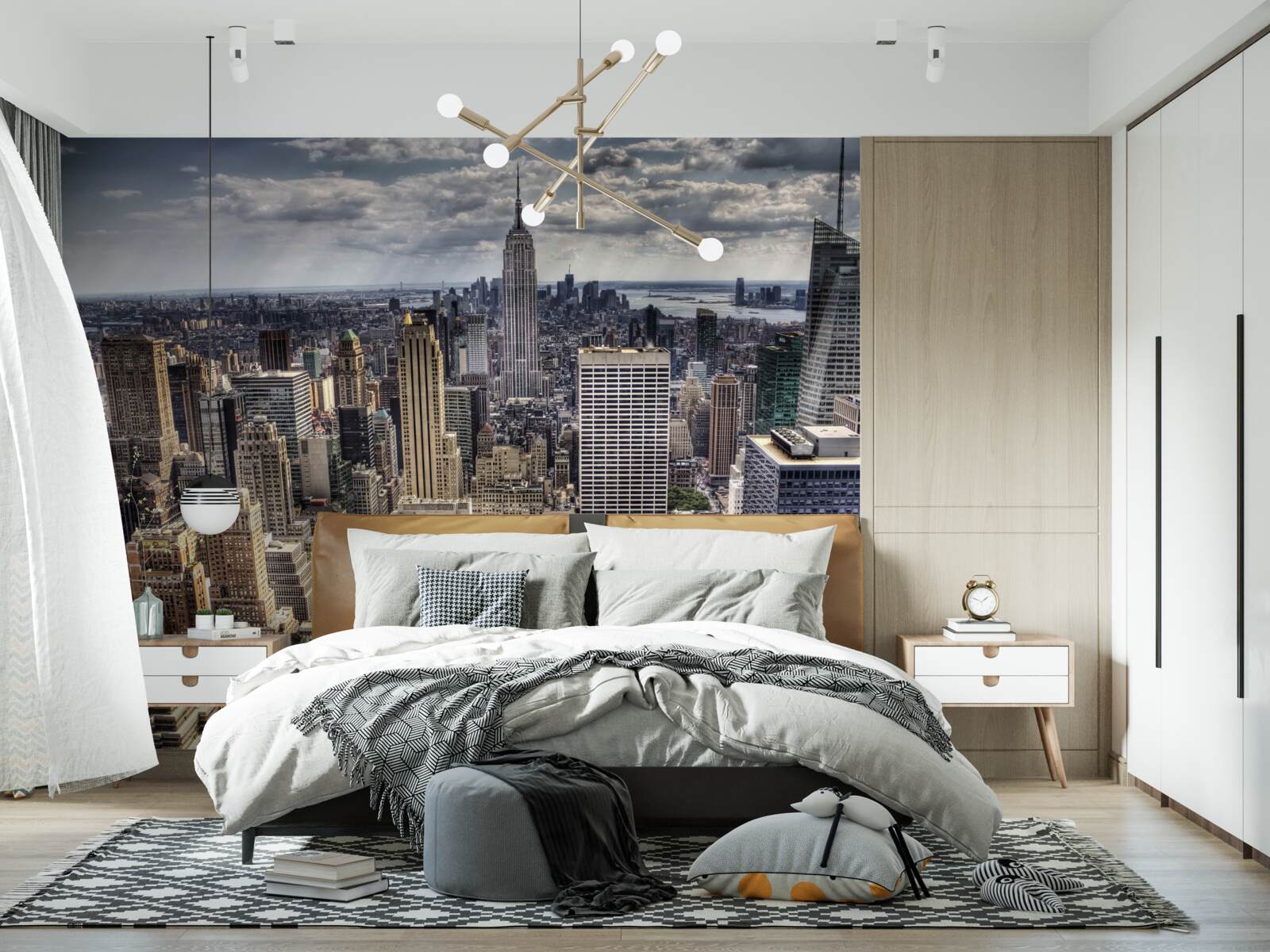 Papier peint new york attend que la pluie arrive