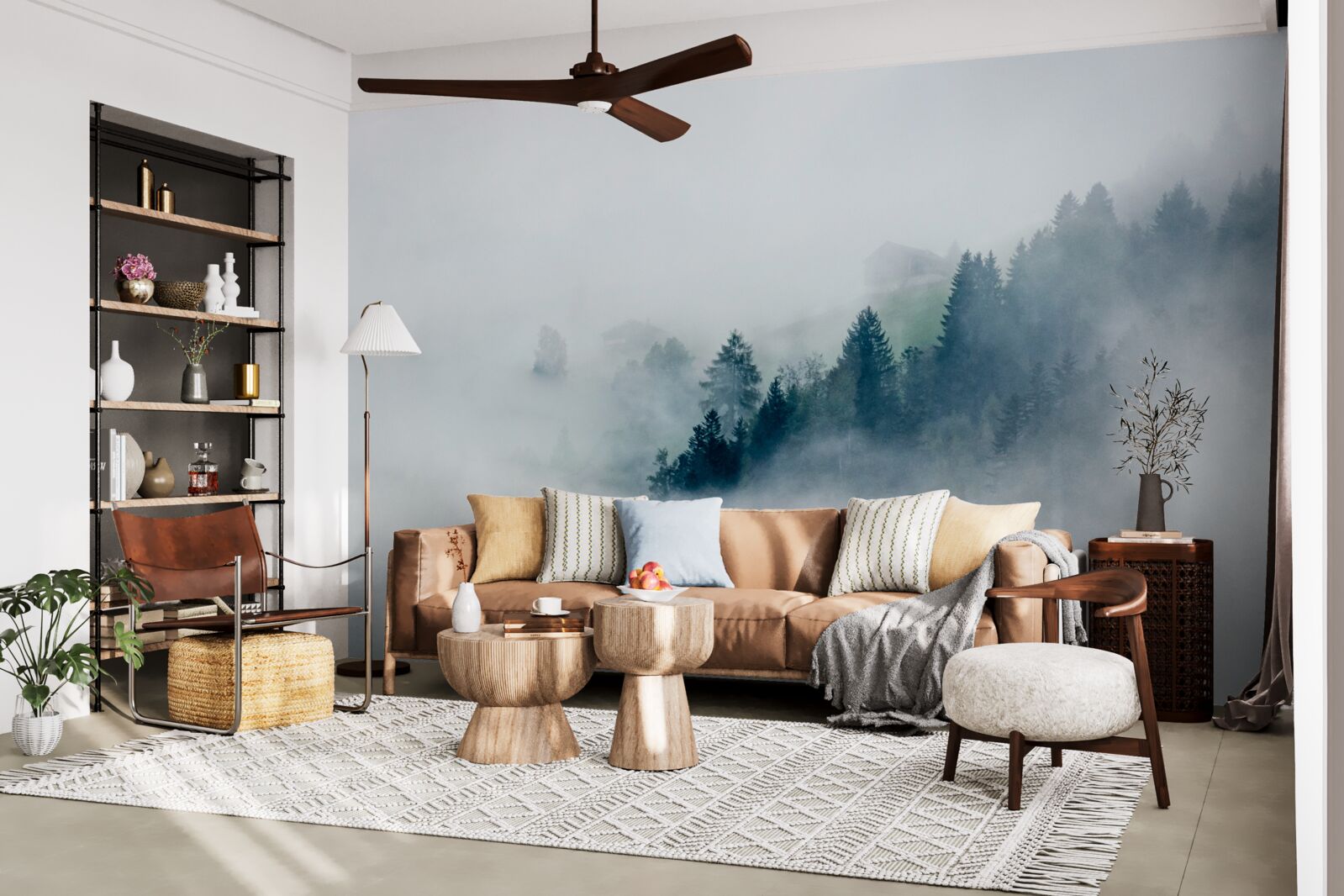 Papier peint la lisière de la forêt est enveloppée de brume