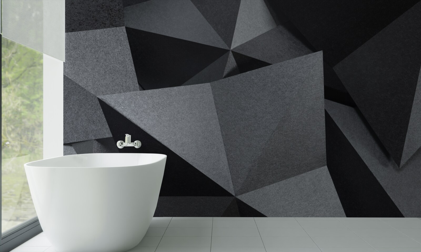 Papier peint figures géométriques sur fond sombre