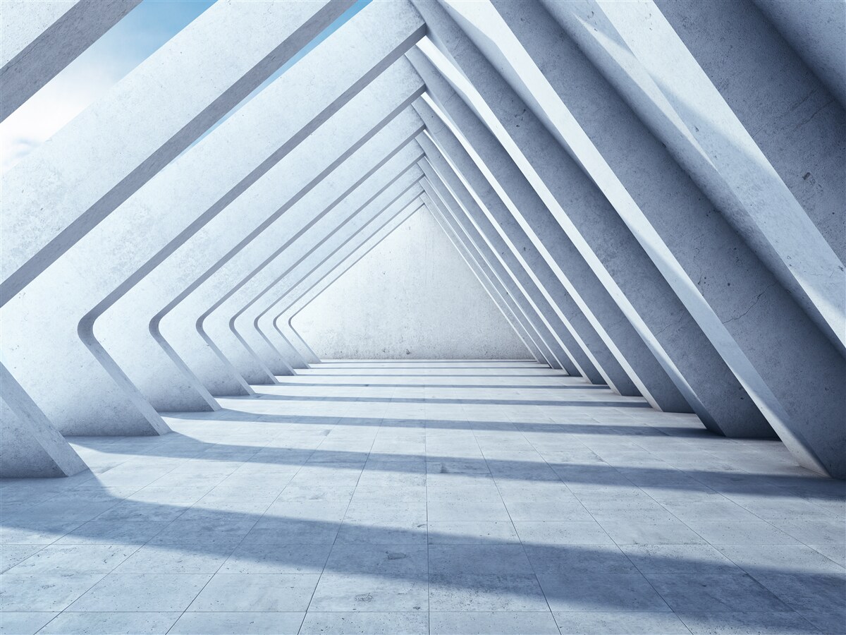 Papier peint un tunnel d'arcs triangulaires s'étendant à l'infini