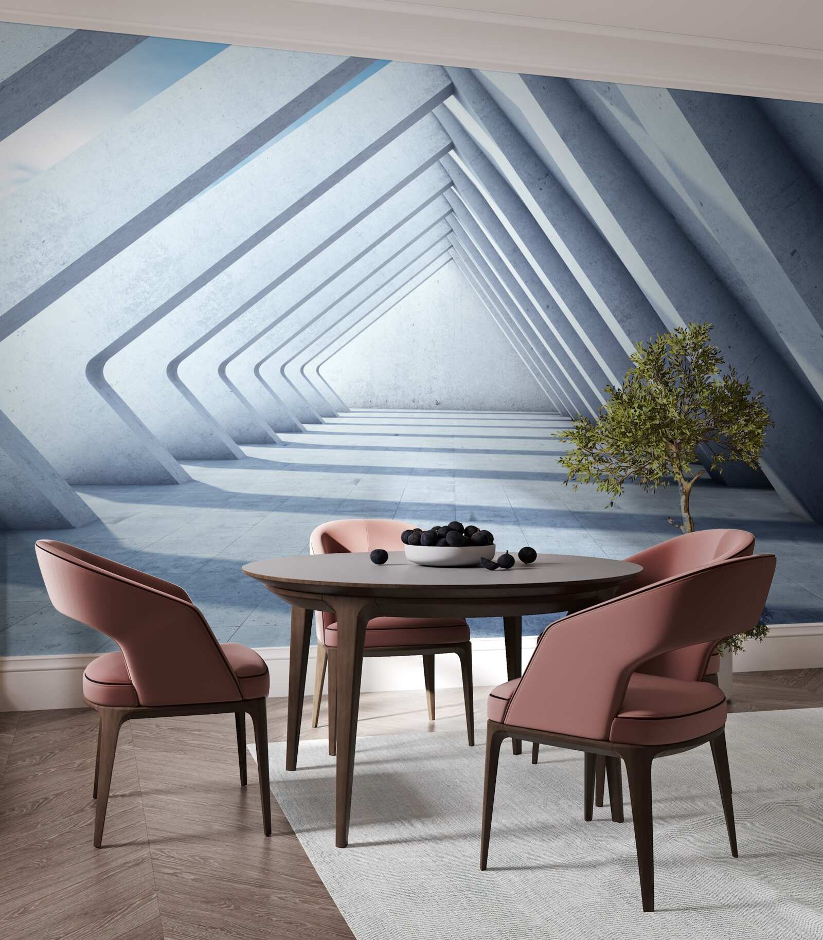 Papier peint un tunnel d'arcs triangulaires s'étendant à l'infini