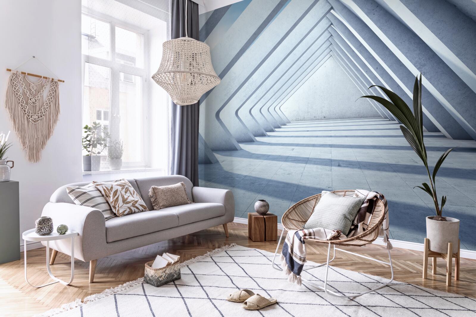 Papier peint un tunnel d'arcs triangulaires s'étendant à l'infini