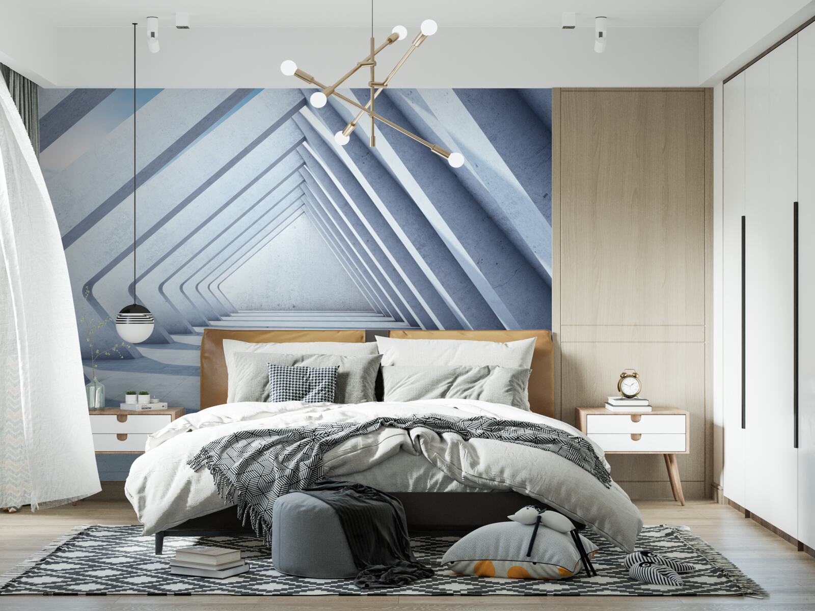 Papier peint un tunnel d'arcs triangulaires s'étendant à l'infini