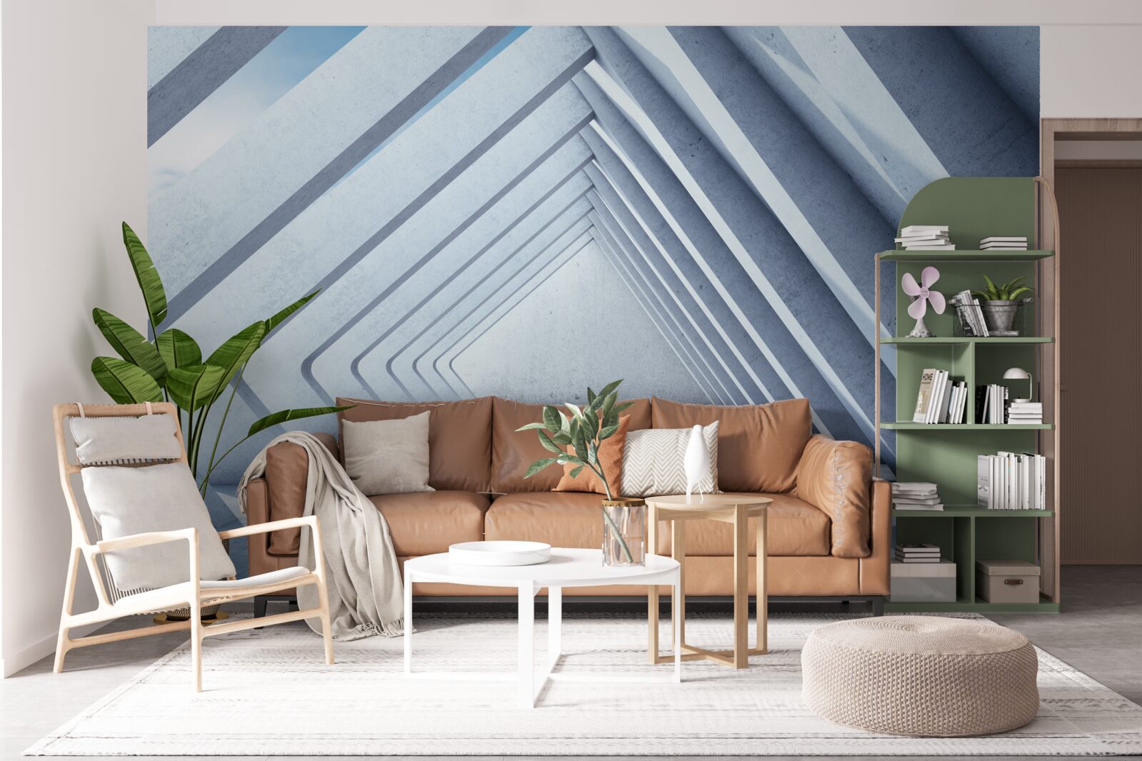 Papier peint un tunnel d'arcs triangulaires s'étendant à l'infini