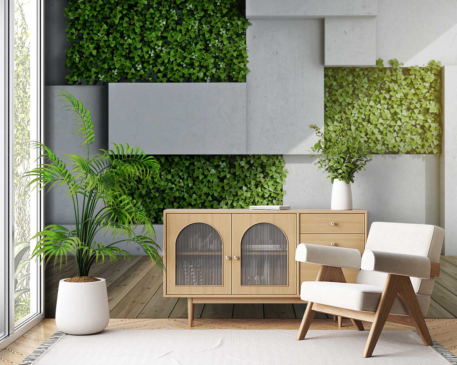 Papier peint décoration murale verte