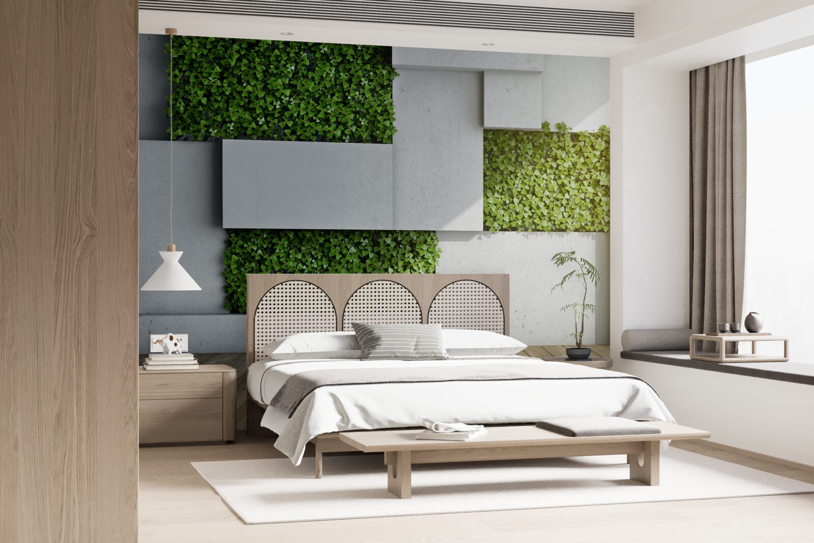 Papier peint décoration murale verte