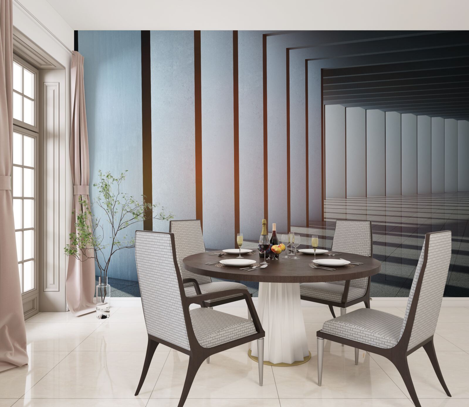 Papier peint arcs rectangulaires à l'aube