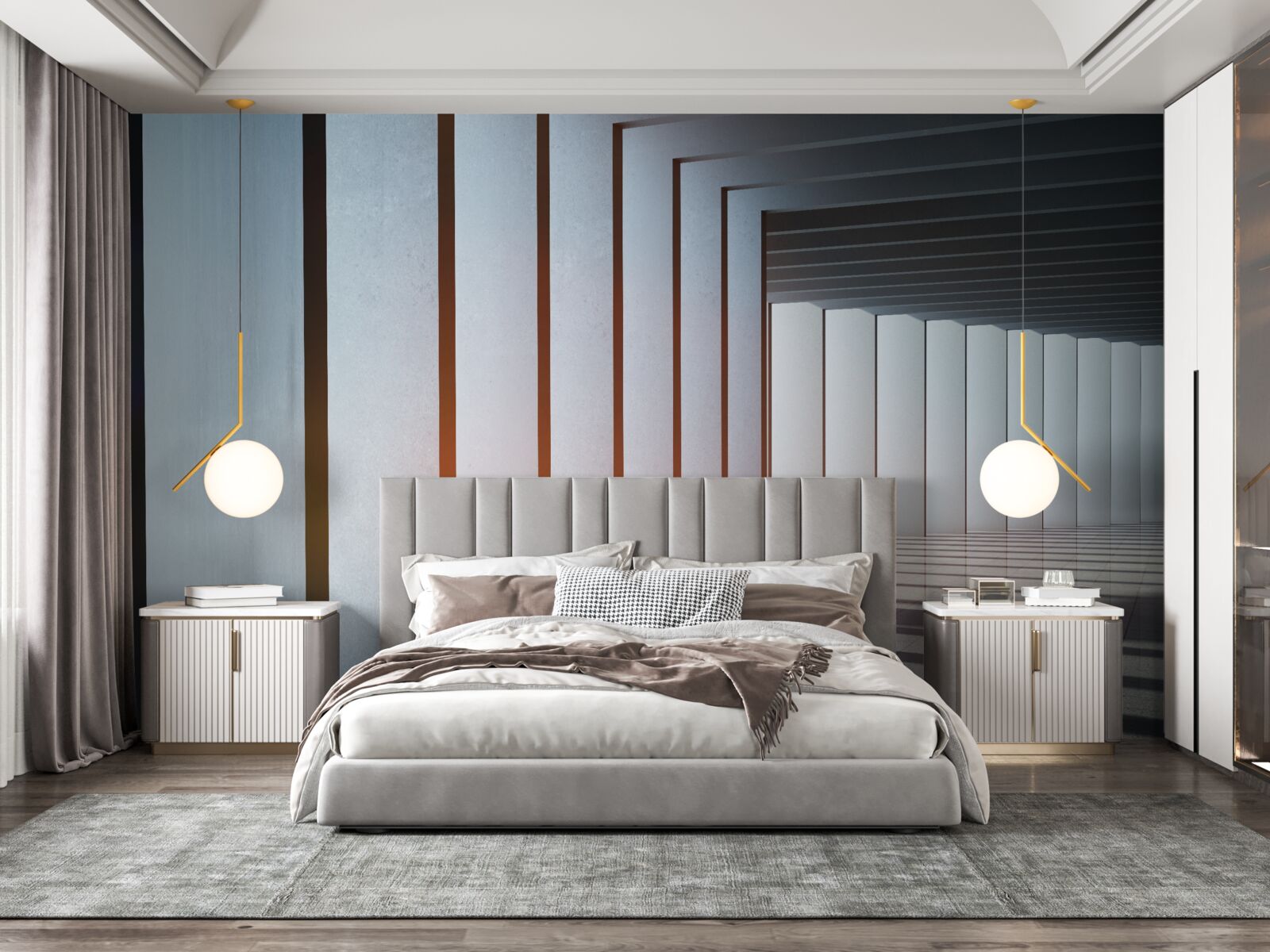 Papier peint arcs rectangulaires à l'aube