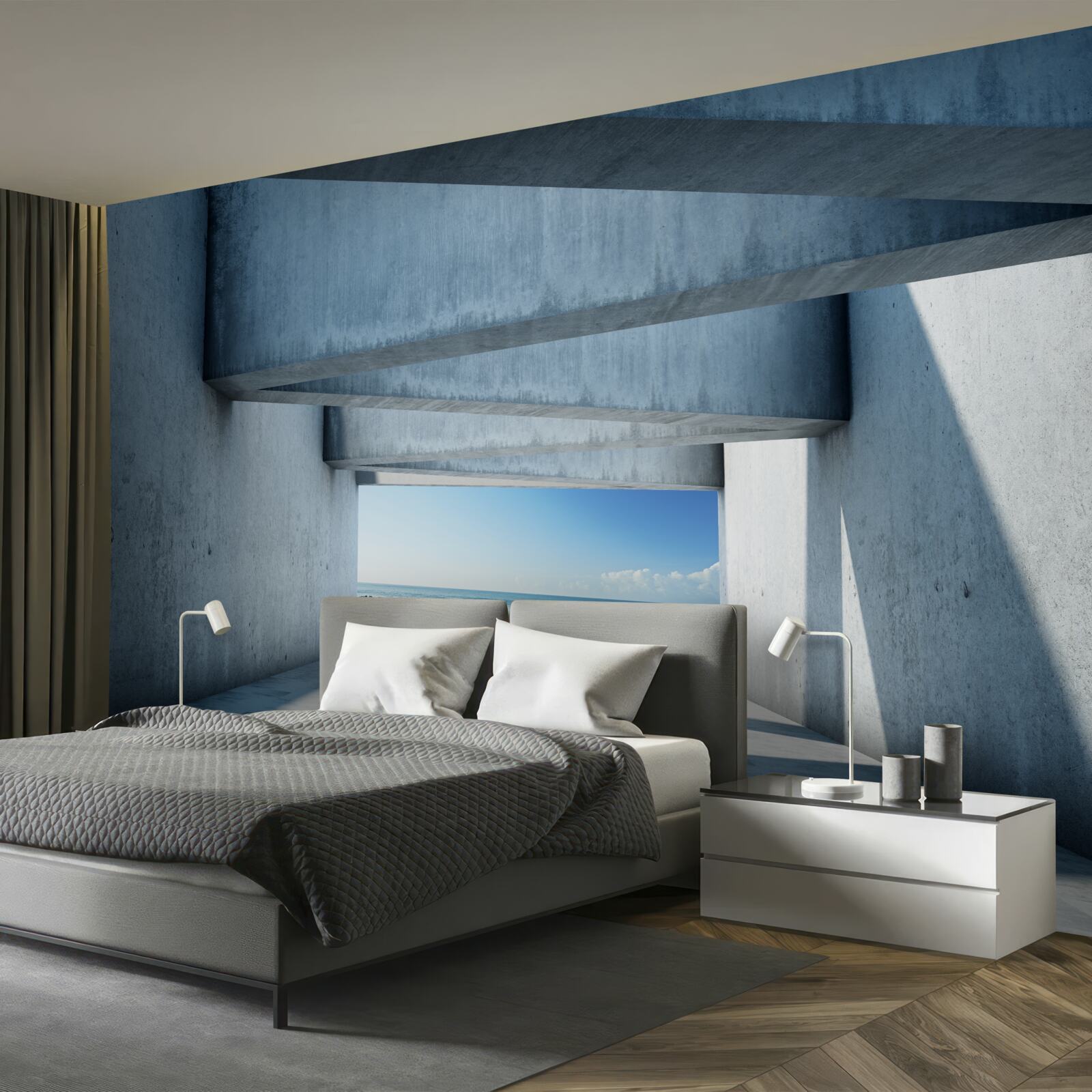 Papier peint tunnel de plancher formé de colonnes de béton