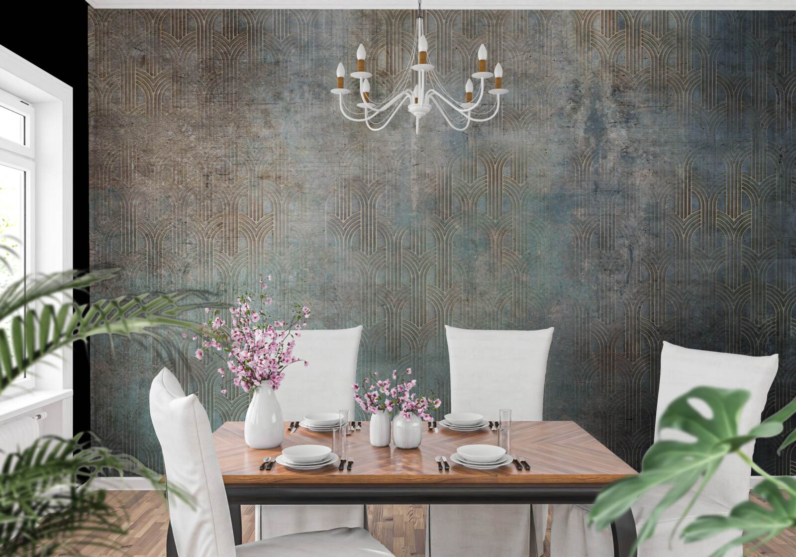 Papier peint pluie tombant sur l'eau la nuit