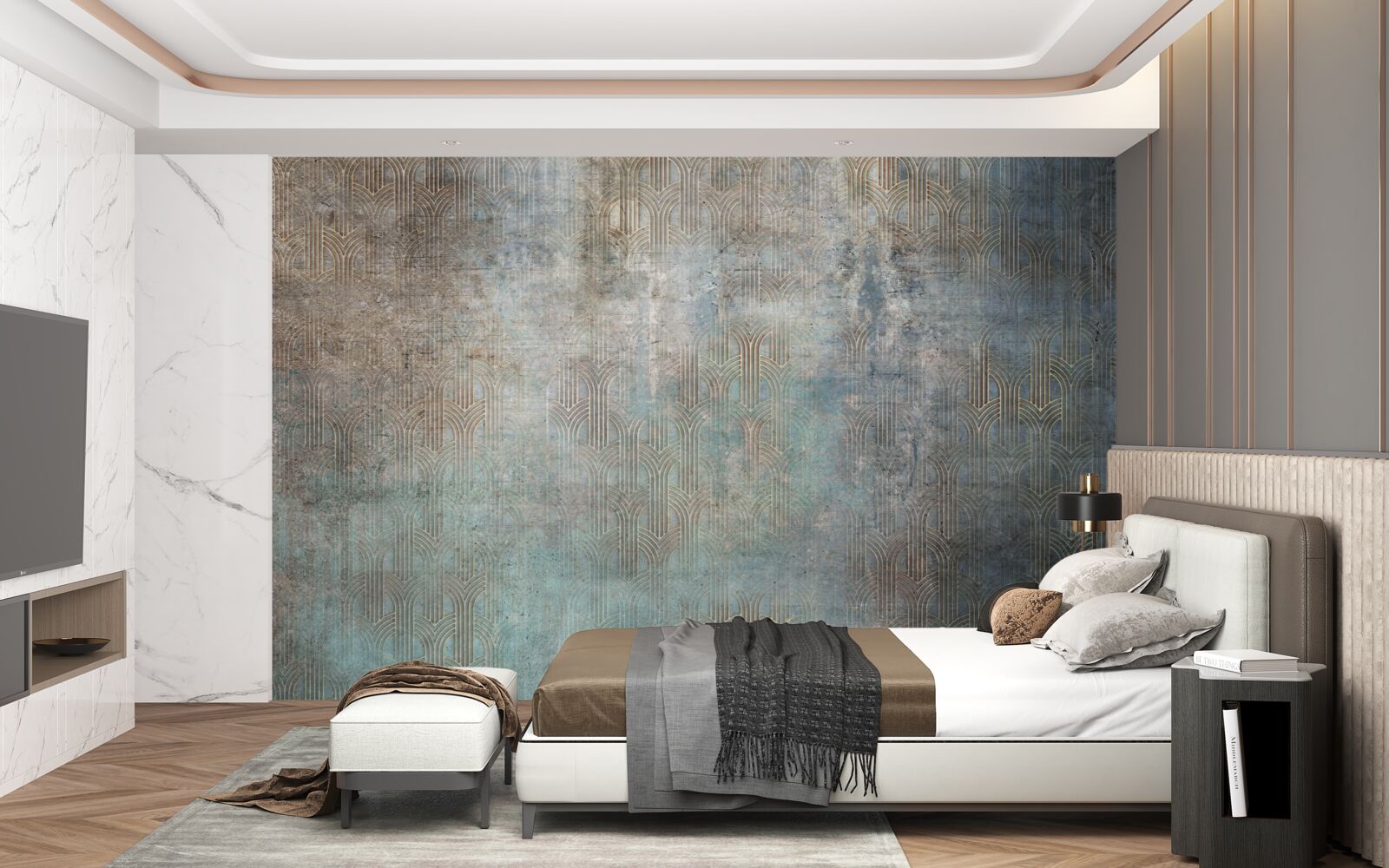 Papier peint pluie tombant sur l'eau la nuit