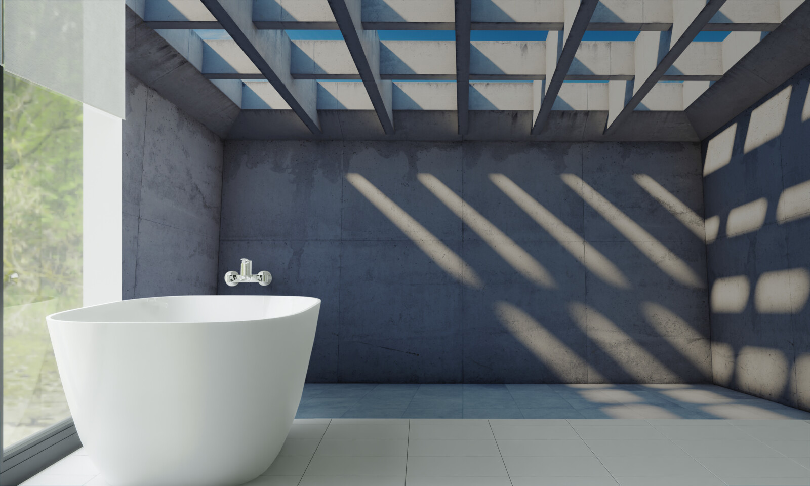 Papier peint plafond à grille avec motif carré et transparence