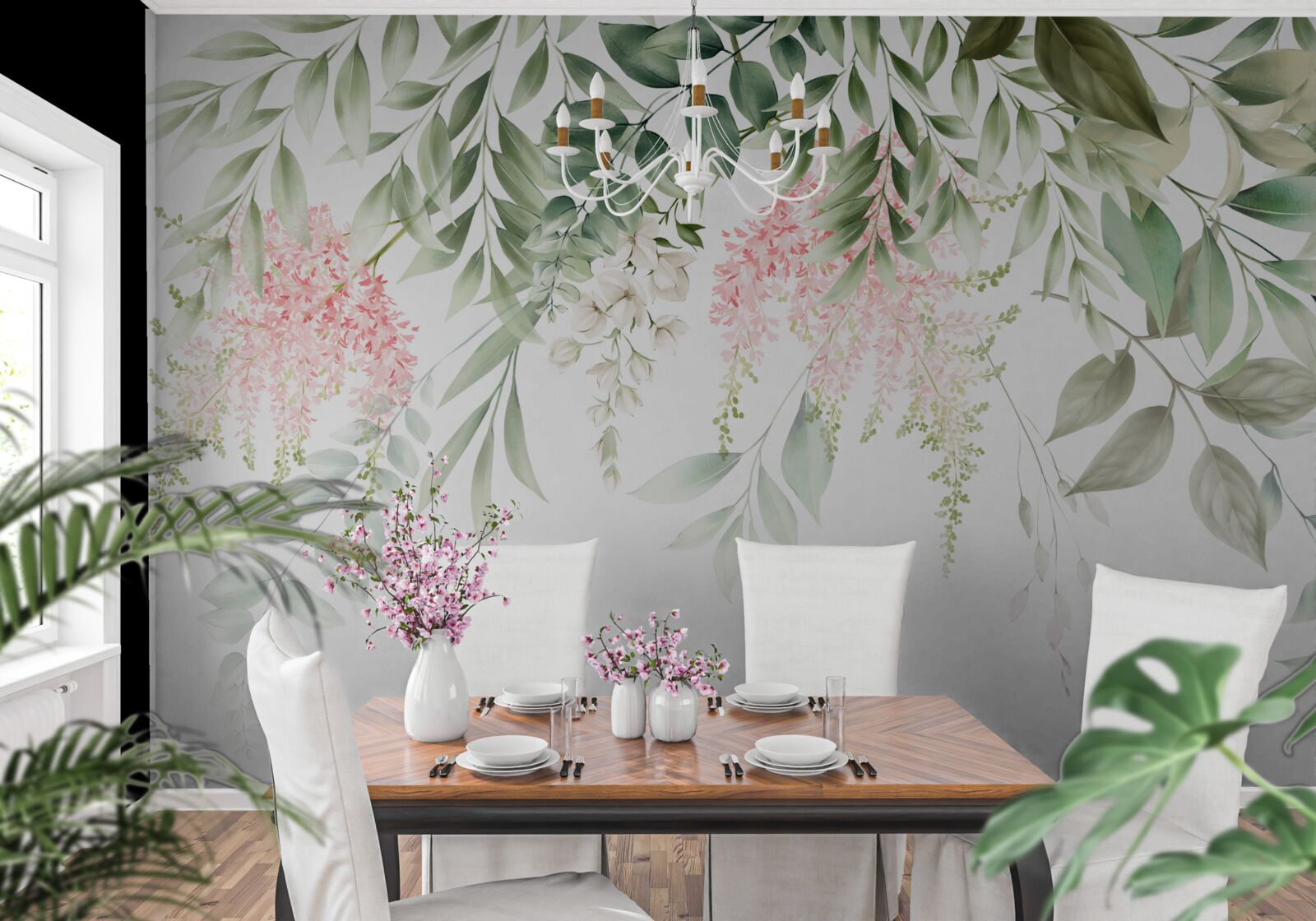 Papier peint plantes tropicales suspendues