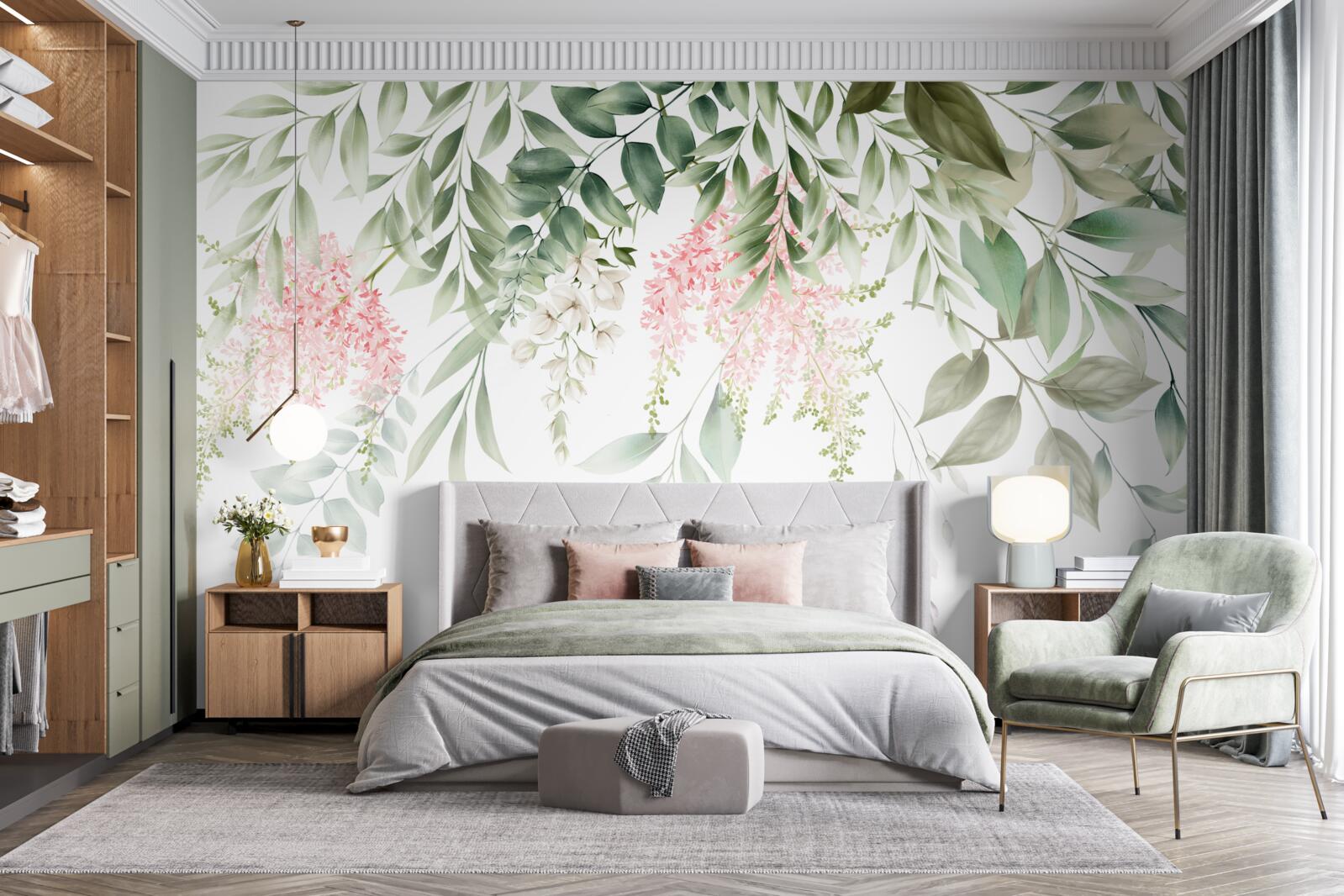 Papier peint plantes tropicales suspendues