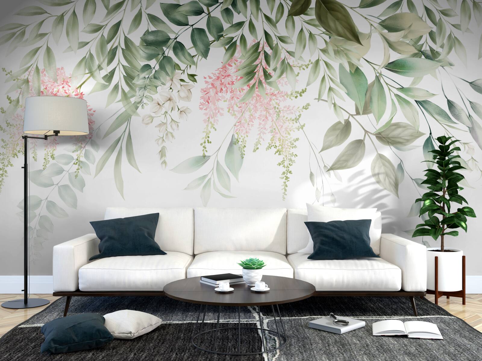 Papier peint plantes tropicales suspendues