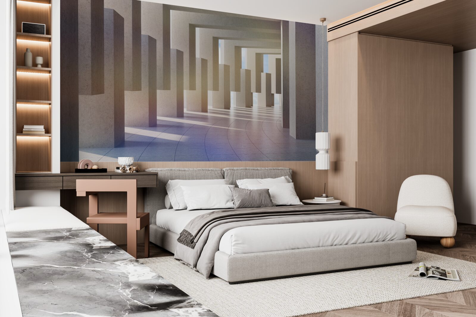 Papier peint un tunnel dont les arches s'étendent à l'infini