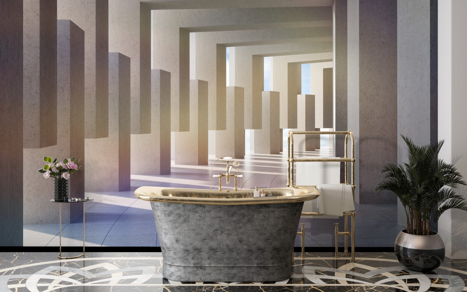 Papier peint un tunnel dont les arches s'étendent à l'infini