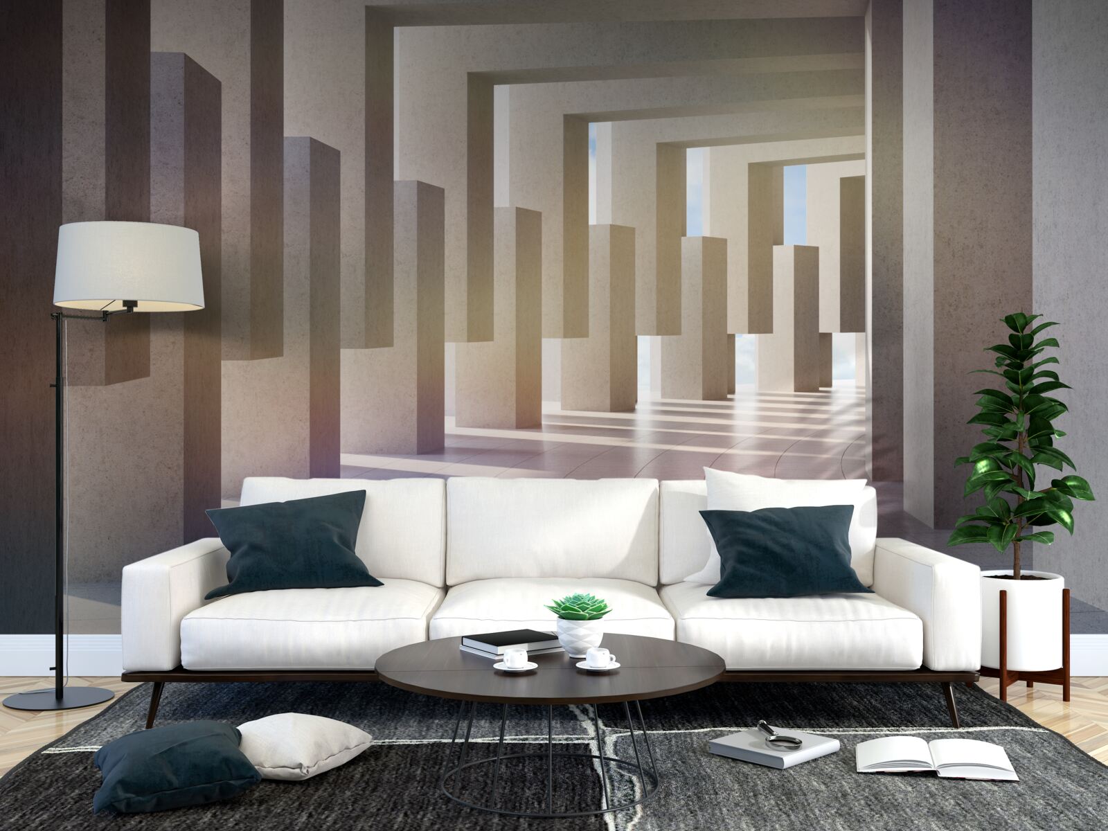 Papier peint un tunnel dont les arches s'étendent à l'infini