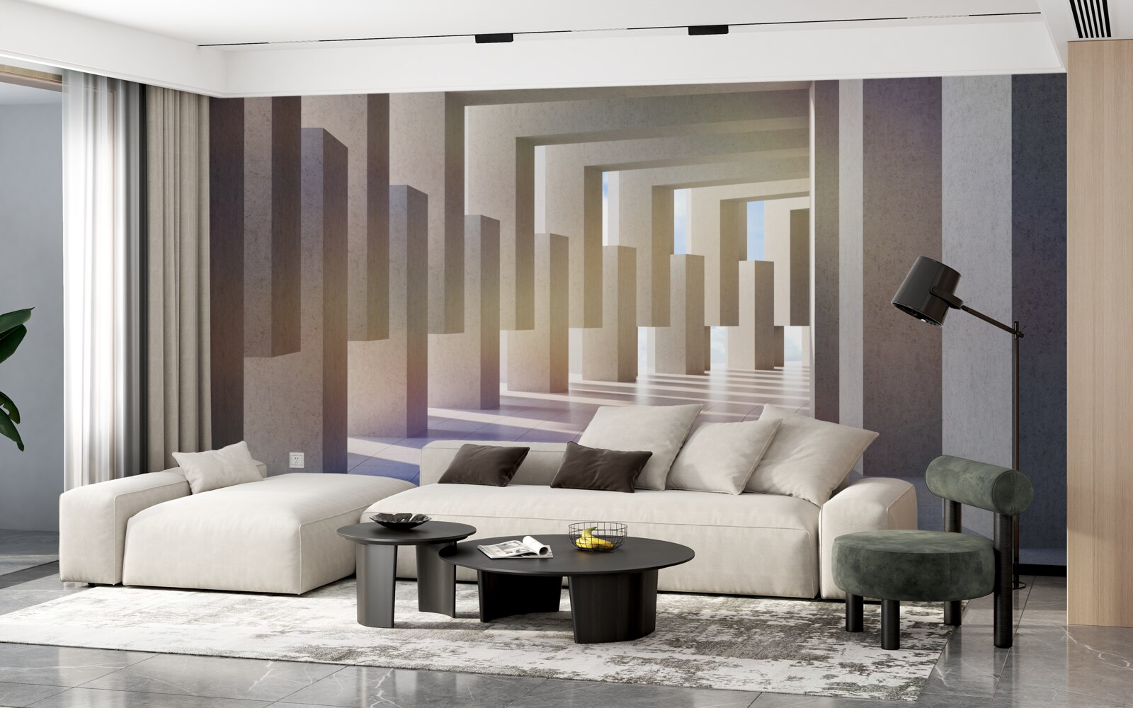 Papier peint un tunnel dont les arches s'étendent à l'infini