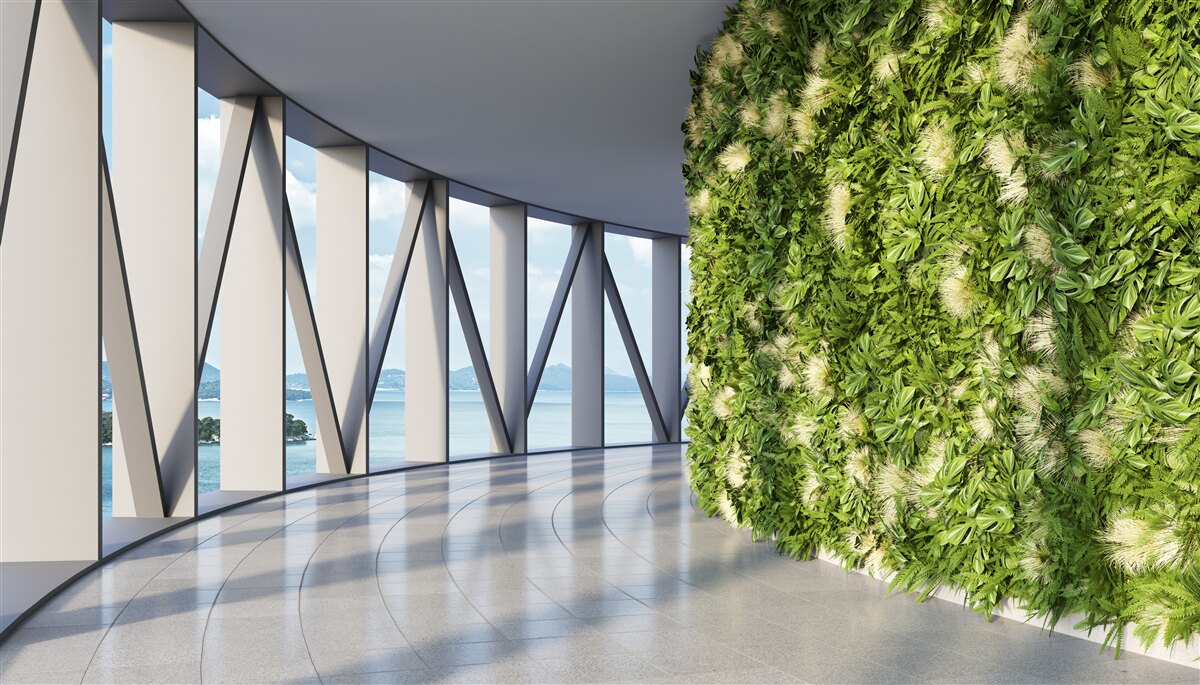 Papier peint couloir rotatif vert clair