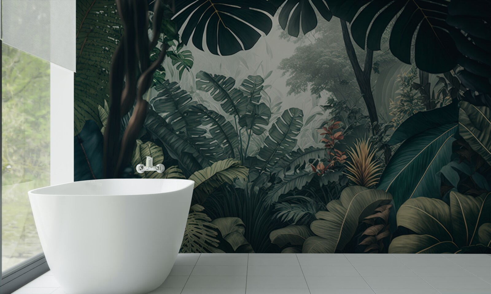 Papier peint une végétation tropicale luxuriante