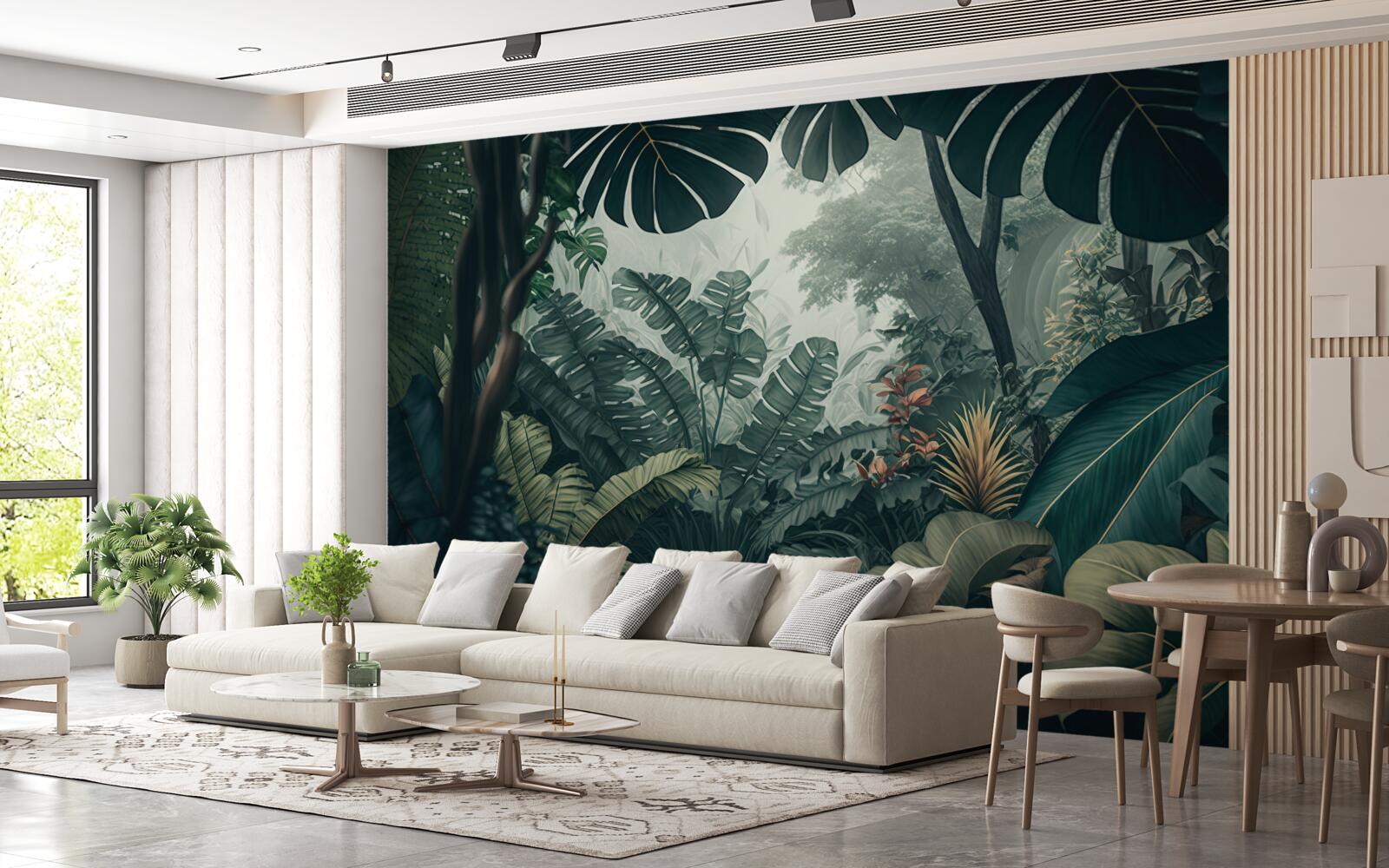 Papier peint une végétation tropicale luxuriante