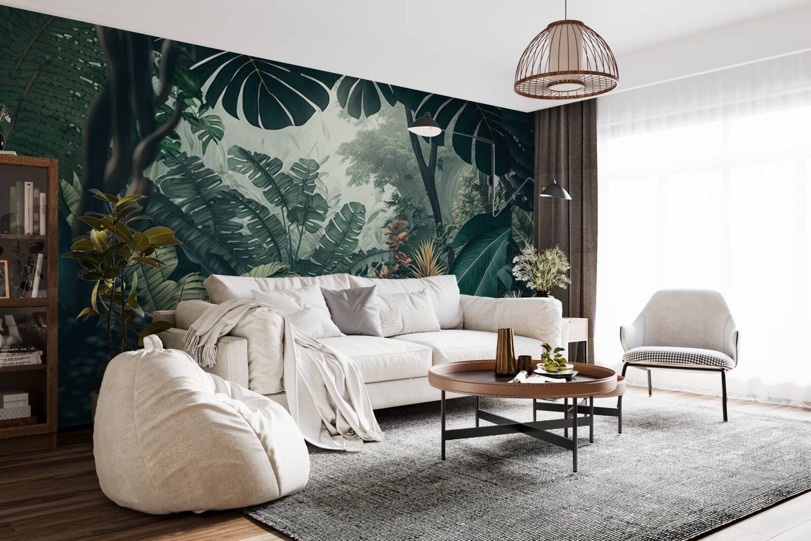 Papier peint une végétation tropicale luxuriante