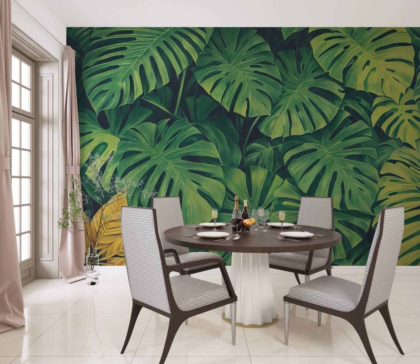 Papier peint les monstera ont un feuillage tropical luxuriant