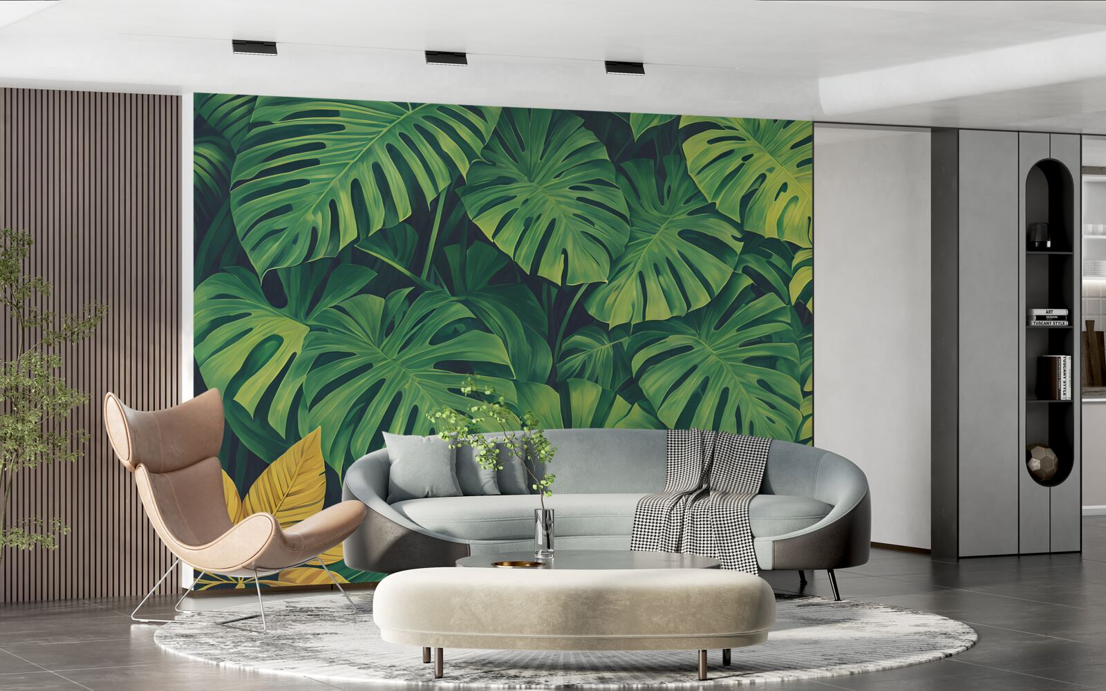Papier peint les monstera ont un feuillage tropical luxuriant