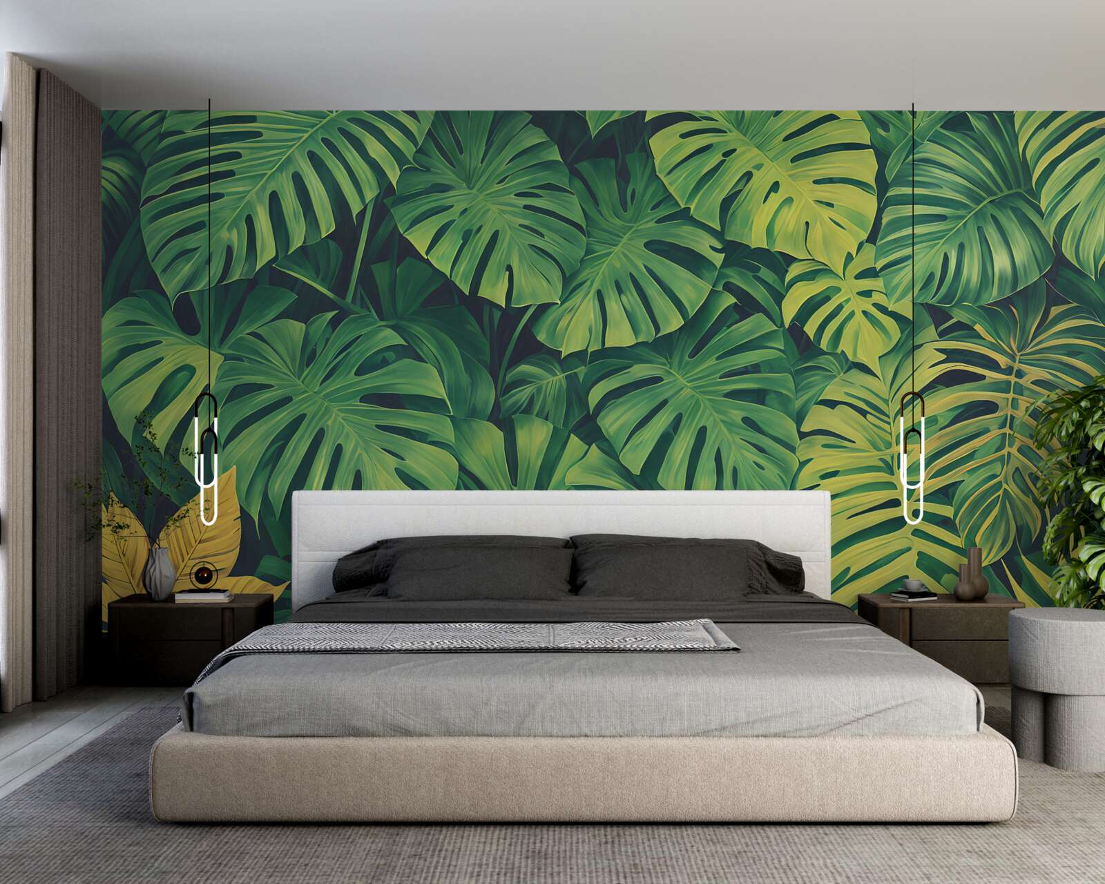 Papier peint les monstera ont un feuillage tropical luxuriant