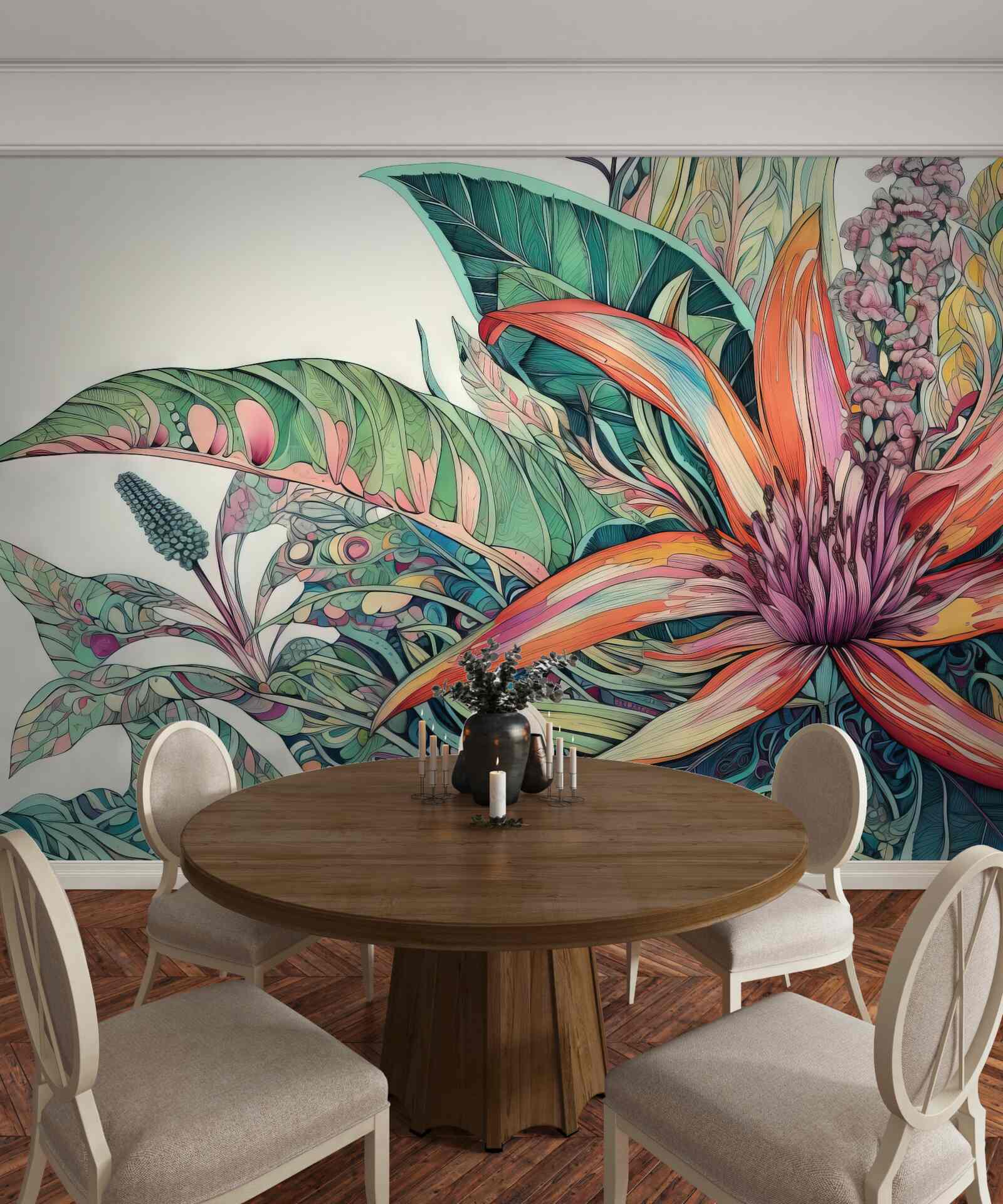 Papier peint bourgeon ouvert d'une plante agressive