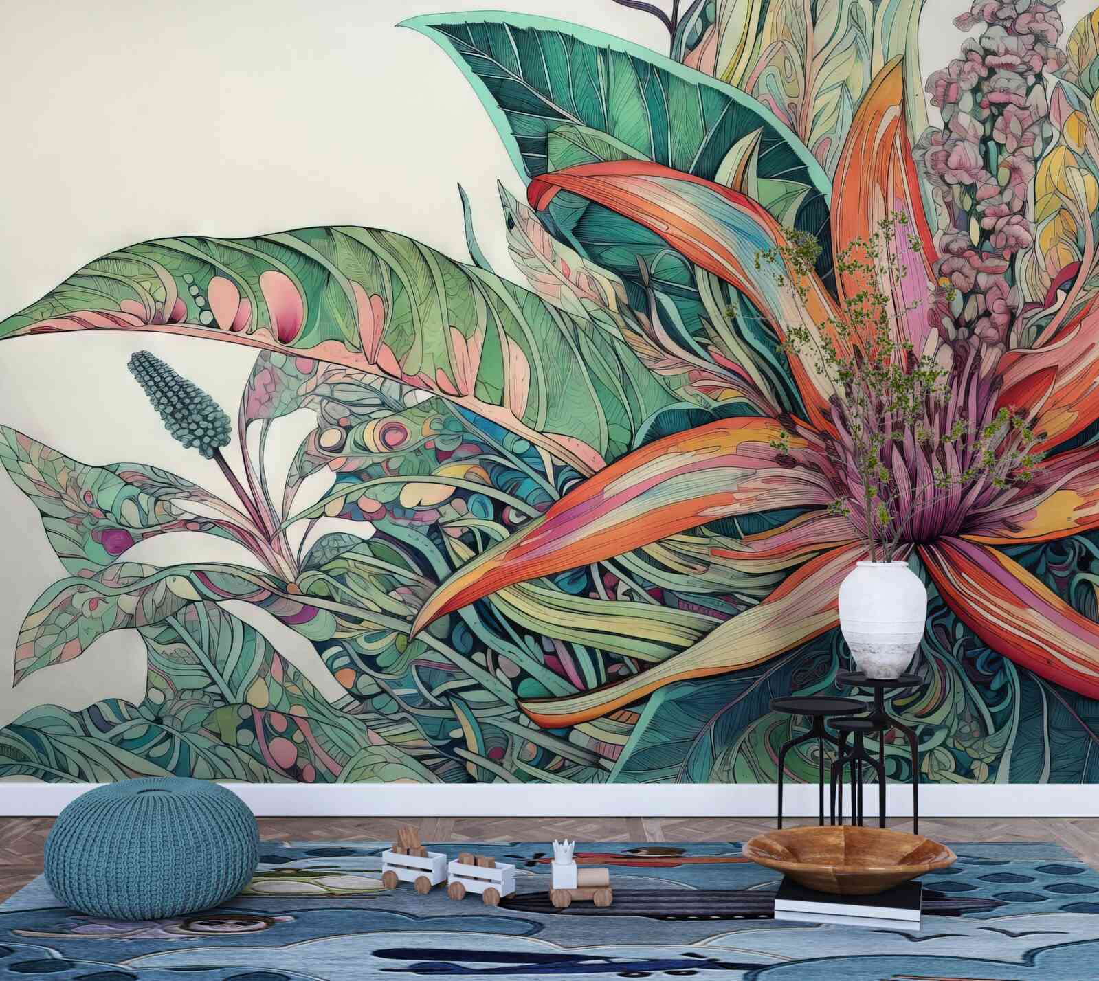 Papier peint bourgeon ouvert d'une plante agressive