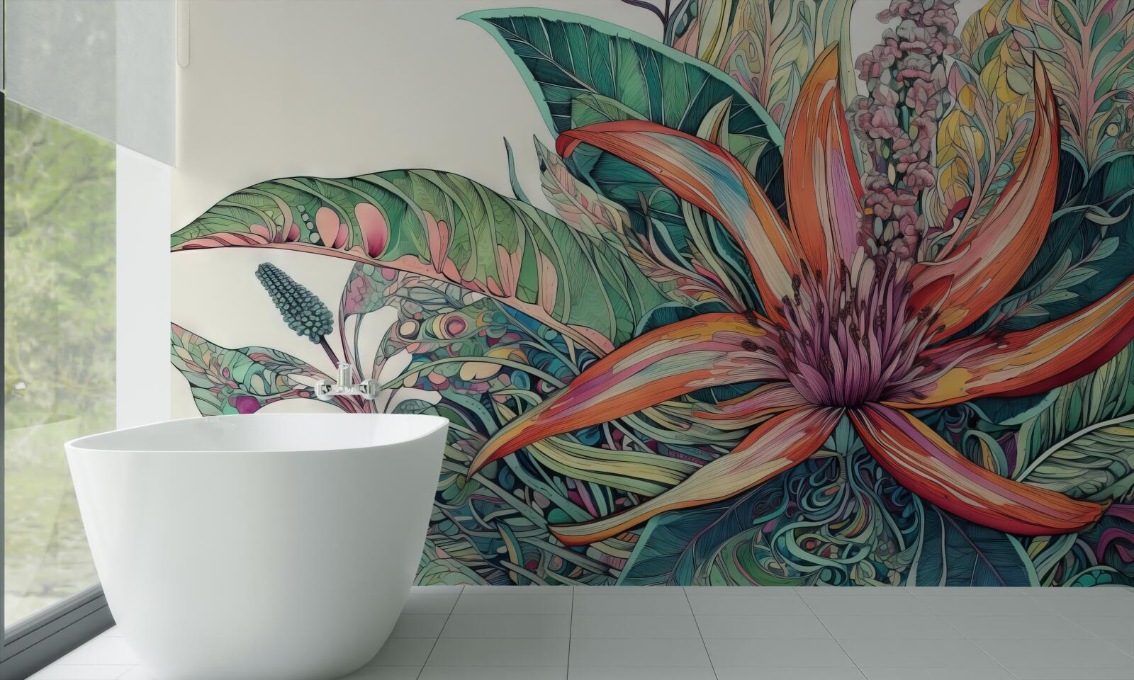 Papier peint bourgeon ouvert d'une plante agressive