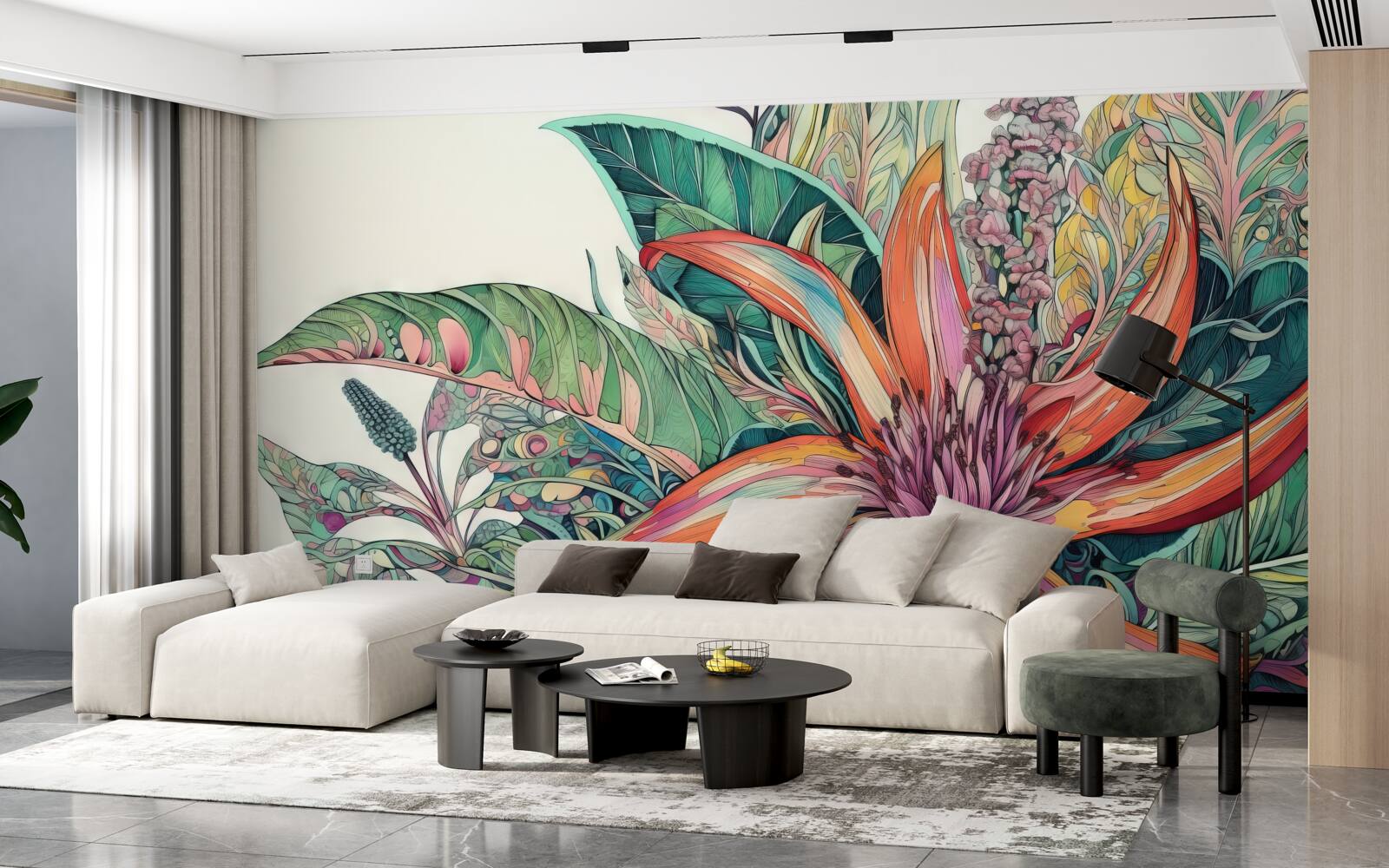 Papier peint bourgeon ouvert d'une plante agressive