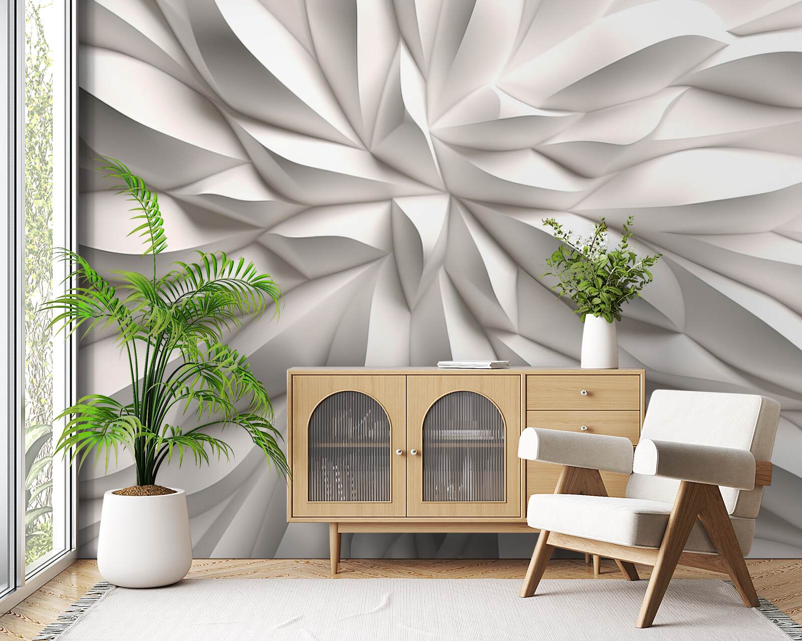 Papier peint centre de fleurs en abstraction