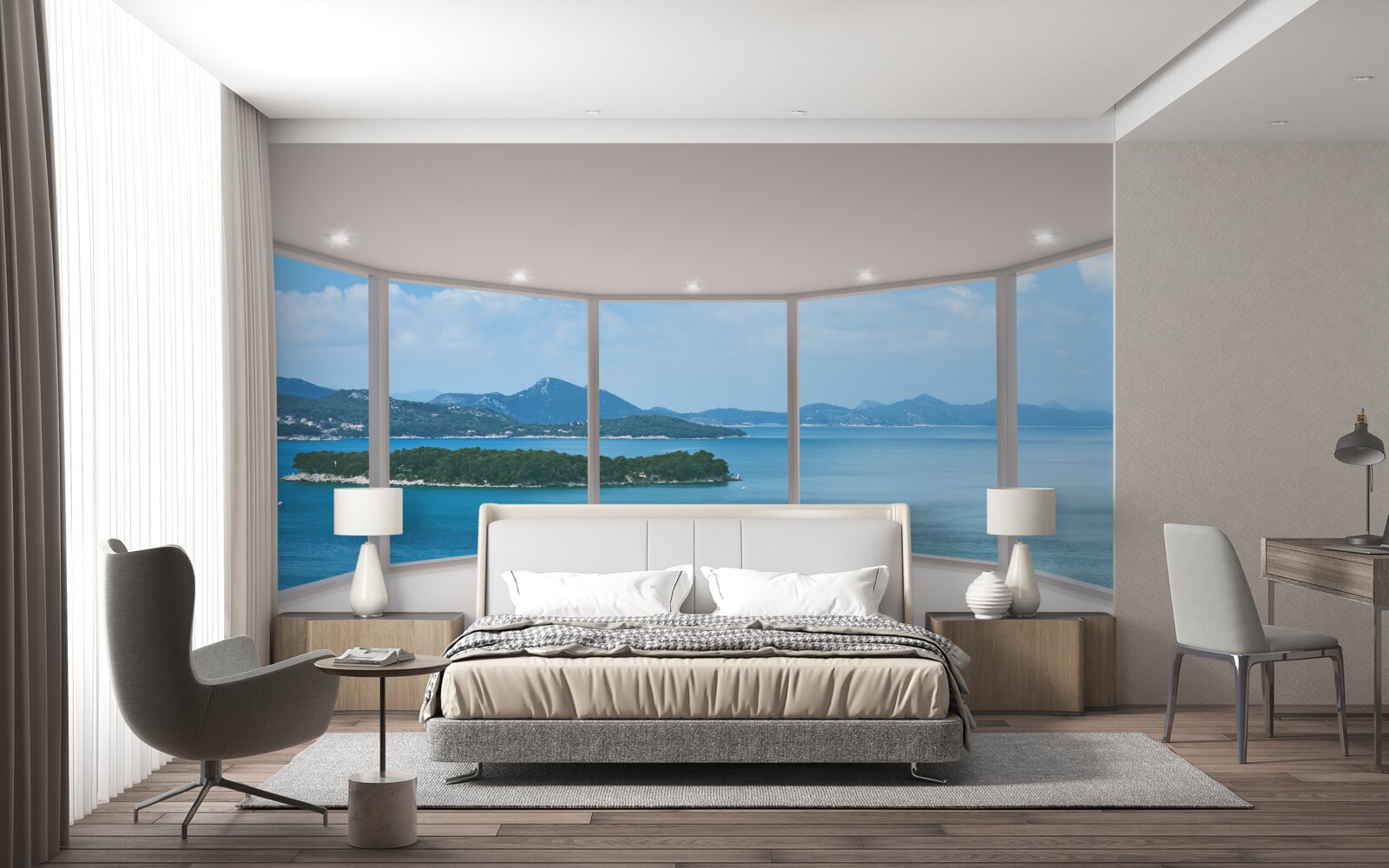 Papier peint vues panoramiques incroyables sur l'océan depuis les fenêtres