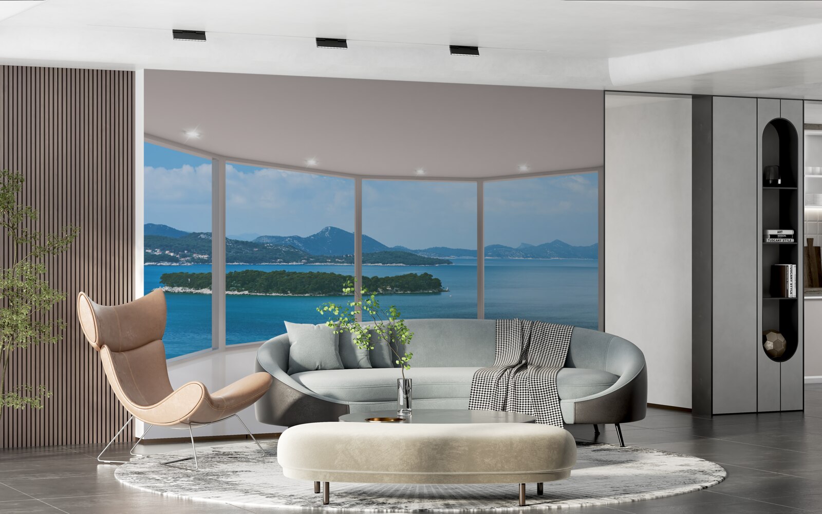 Papier peint vues panoramiques incroyables sur l'océan depuis les fenêtres