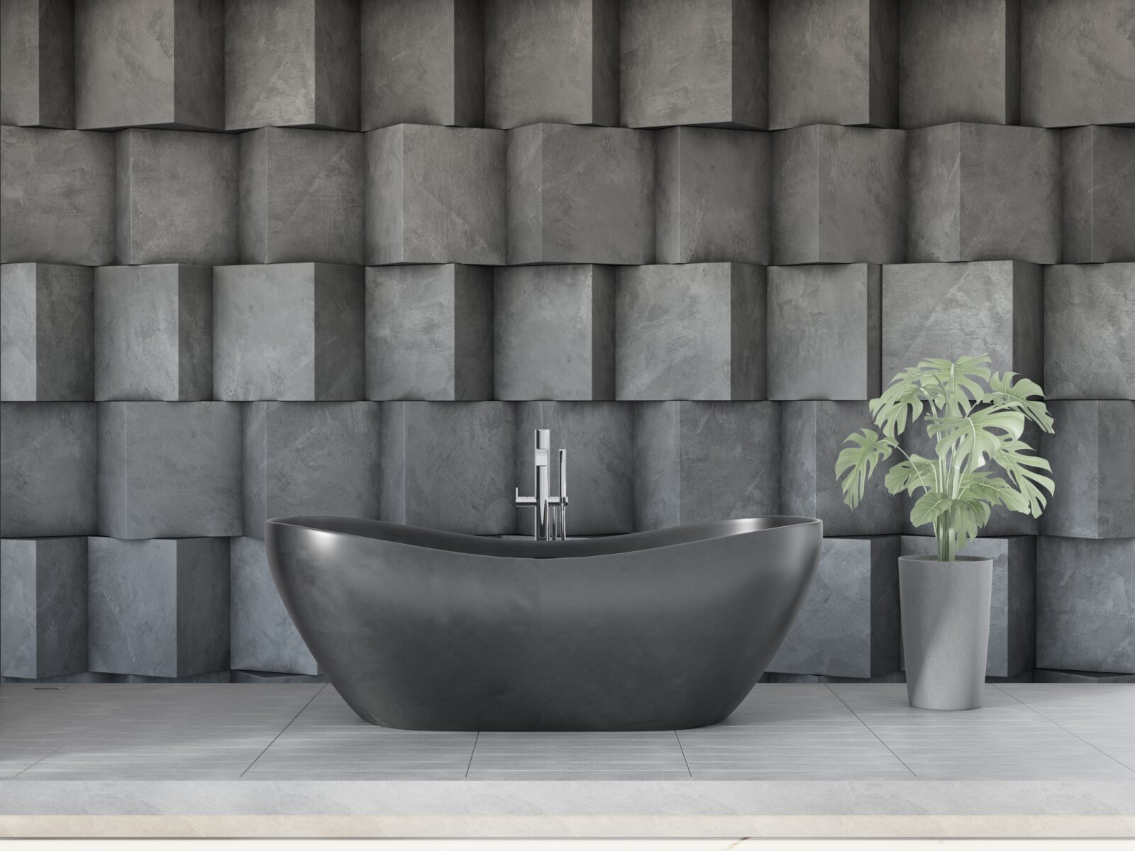 Papier peint carrés volumétriques dans différentes directions