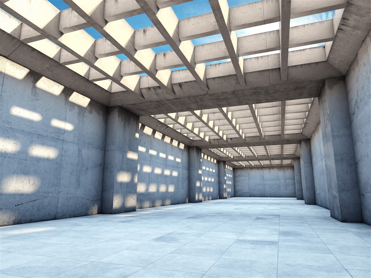 Papier peint couloir inondé de lumière avec plafond en bois transparent