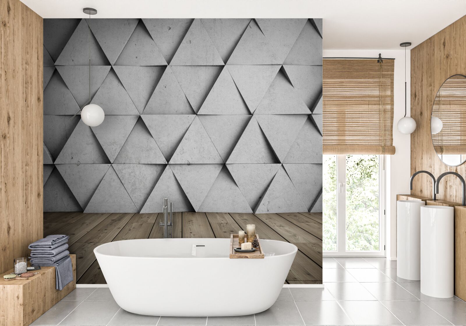 Papier peint triangles droits tridimensionnels