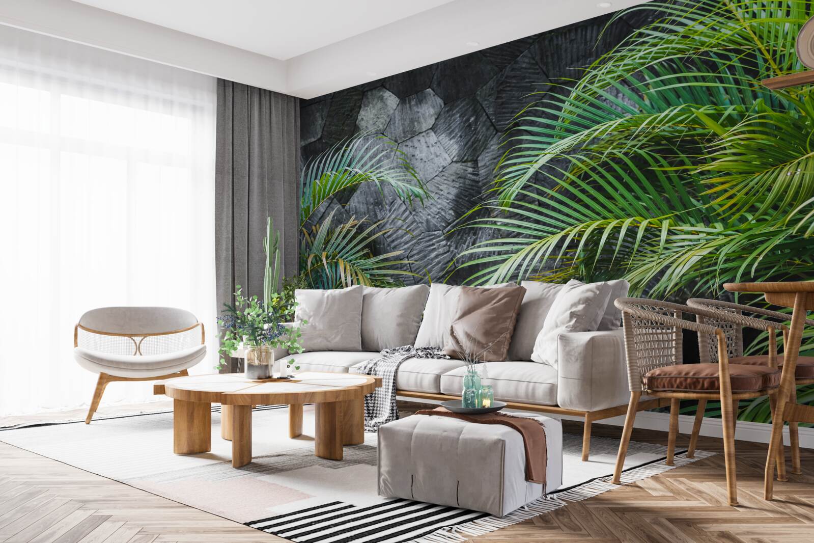 Papier peint la fougère s'en va dans la nuit brumeuse