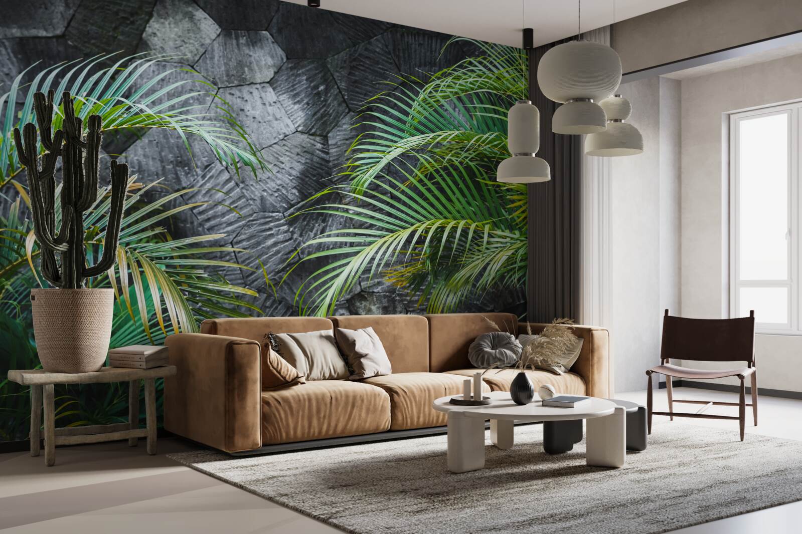 Papier peint la fougère s'en va dans la nuit brumeuse